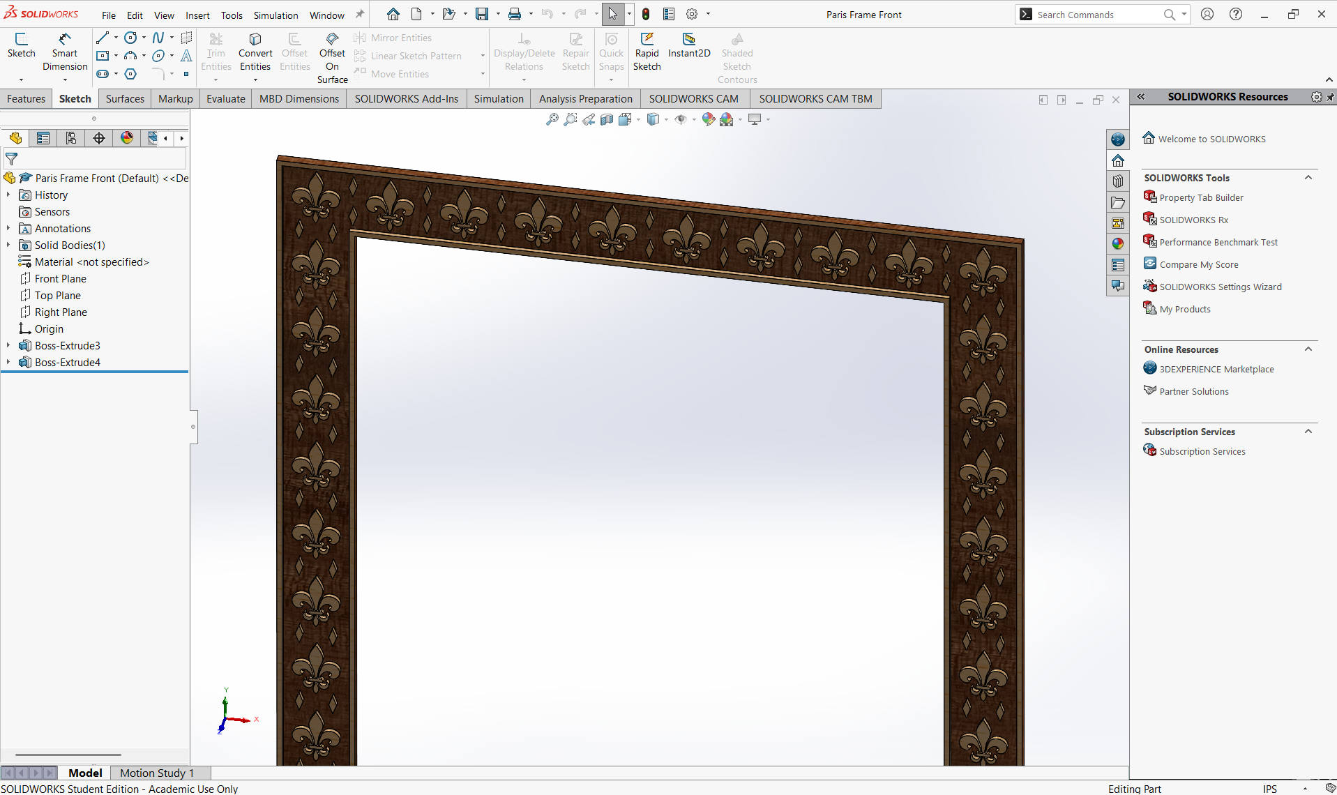 Paris frame CAD